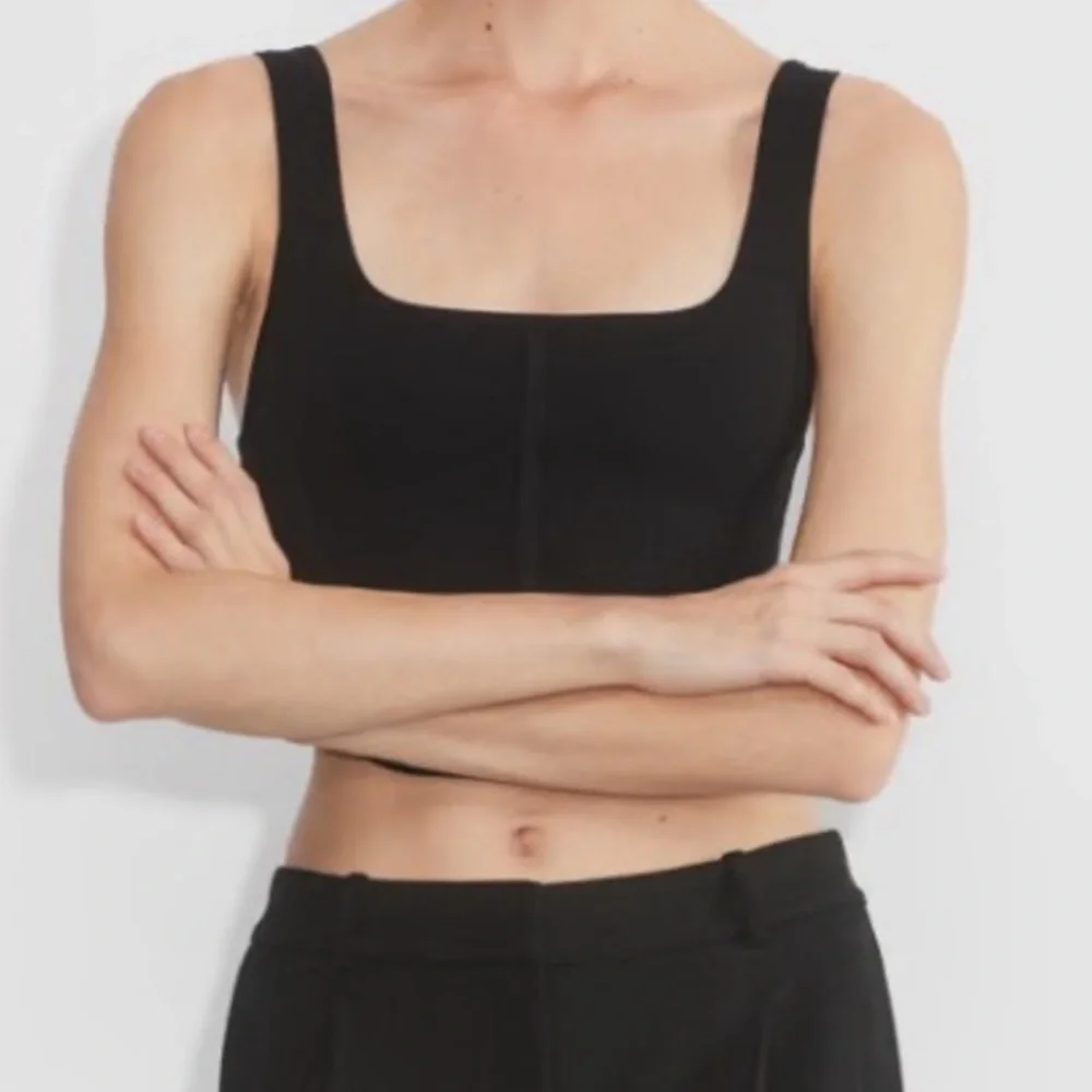 Babaton Ariztia Black Women's Small Bustier Tank Top Crop Nylon Elastane S Sm - Picture 3 of 10